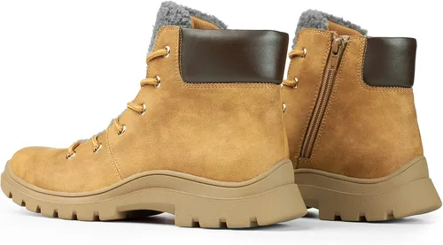 Vista 5 de ICHIGO Botas de senderismo para mujer con cremallera lateral y cordones para invierno