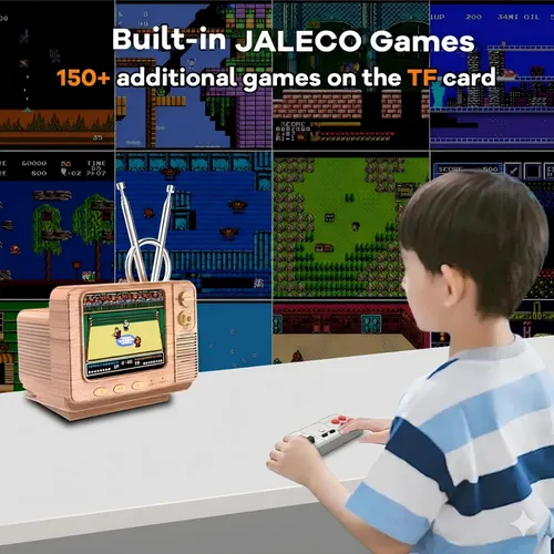 Vista 3 de Mini consola de juegos de mano retro para TV, juegos clásicos con licencia JALECO, juguete portátil para juegos con tarjeta TF para ampliar