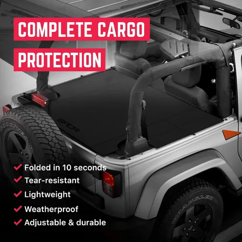 Vista 3 de GPCA cubierta para caja con correa de sujeción para el asiento y 3 configuraciones para Jeep Wrangler 2DR JK para modelos 2007- 2017 Sports/ Sahara