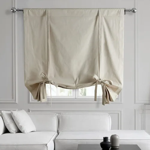 Vista 14 de HPD Half Price Drapes Cortinas enrollables de algodón liso para oscurecer la habitación, cortinas enrollables para sala de estar, cocina, 46 x 63