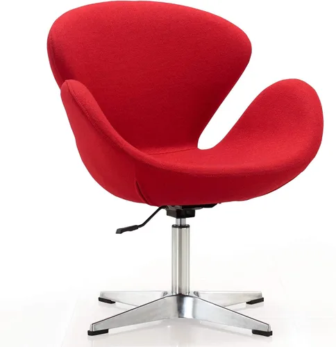 Vista 14 de Manhattan Comfort Raspberry - Silla giratoria ajustable con giro de 360°, base de cromo pulido, diseño retro moderno, asiento versátil ideal