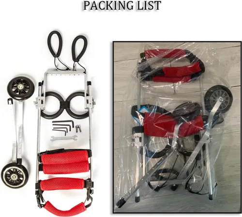 Vista 7 de Silla de ruedas para perros para patas traseras, rueda de ejercicio ligera para perro, ajustable de 2 ruedas para gato/perro, silla de ruedas