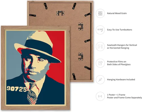 Vista 2 de Poster Master Al Capone - Póster retro de Al Capone Mugshot - Arte de Scarface - Arte de gángster - Arte de jefe del crimen - Arte de mafioso - Arte