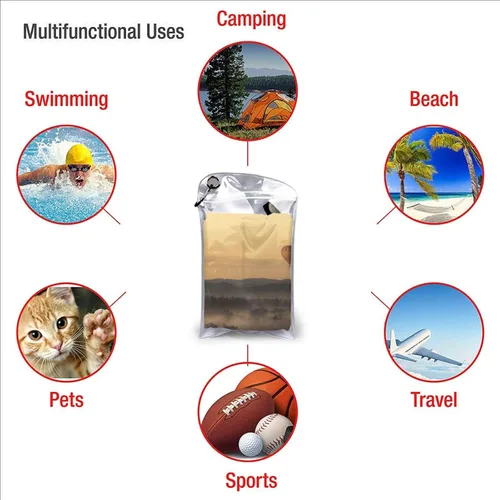 Vista 6 de Toalla de playa personalizada, personalizable con texto de imagen, ultra suave, de microfibra de arena, portátil, absorbente de agua, multiusos