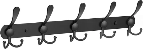 Vista 15 de YUNISS Perchero montado en la pared, 3 ganchos triangulares de acero inoxidable para abrigos, sombreros, batas, toallas en recibidor y entrada Negro