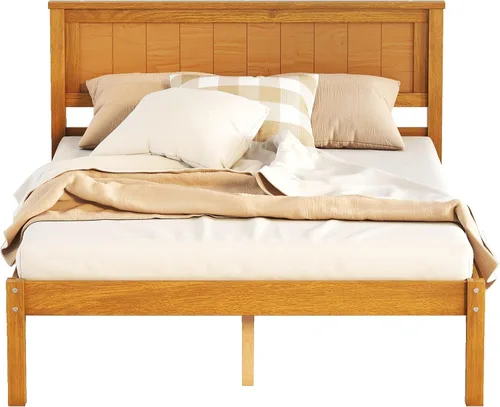Vista 13 de Harper & Bright Designs Base de cama de madera de tamaño individual con cabecero y estribo, no necesita somier, espresso