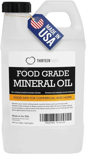 Vista 2 de Thirteen Chefs Aceite mineral – Acondicionador de grado alimenticio de 8 onzas para tabla de cortar madera, encimera y bloque de carnicero