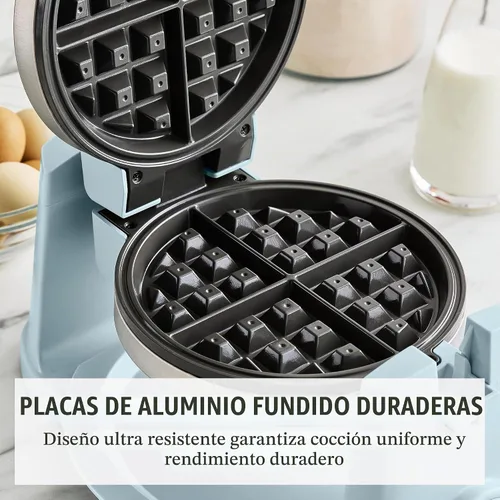 Vista 4 de Martha Stewart Máquina giratoria de gofres, placas antiadherentes de Azul cielo