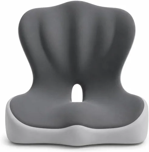 Vista 9 de Cojín ergonómico de espuma viscoelástica, almohada de apoyo lumbar en forma de L con alivio del coxis, almohadilla ortopédica para silla de oficina