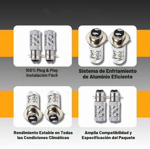 Vista 3 de DSkoiph 100W H6 Faro Compatible con Honda Sportrax TRX400EX 1999-2008 Lámparas LED de 8000K