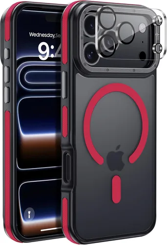 Vista 16 de Funda para iPhone 17 Pro Max con protector de lente de cámara [protección de grado militar de 10 pies] compatible con MagSafe a prueba de golpes