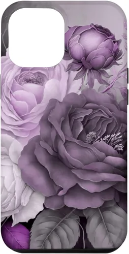 Vista 26 de Purple Watercolor Rose Flower Bouquet on Gray Case for iPhone 17