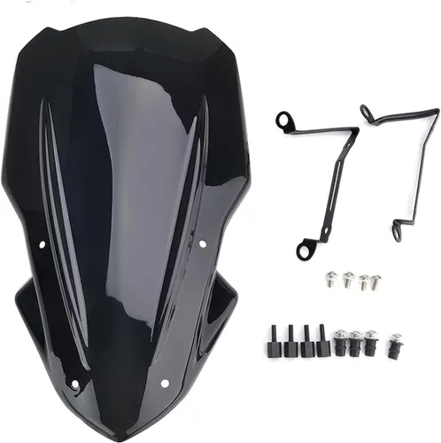 Vista 2 de GLoyer Motorcycle Windshield Compatible with Kawasaki Z900 2017-2018 2019 Motorcycle Motorbike ABS Wind Deflectors Windshield Windscreen with Black