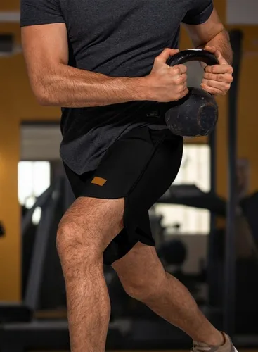 Vista 2 de JMIERR Pantalones cortos de punto gofre para hombre, estilo casual, cintura elástica, cordón ajustable, pantalones cortos de entrenamiento