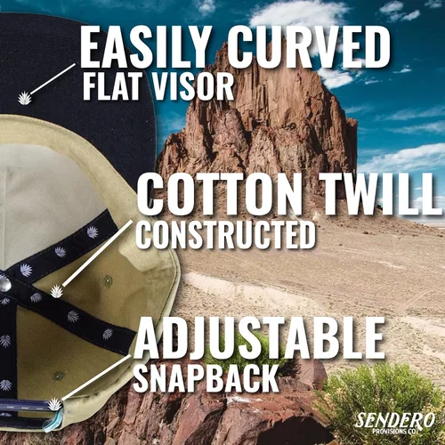Vista 4 de Sendero Provisions Co. Sombrero de cuerda ajustable al aire libre con parche tejido Lone Rider (marrón claro), Beige Bronceado