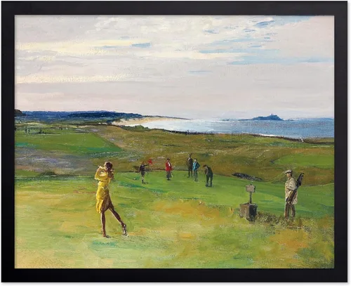 Vista 33 de Monem Art - Póster de pintura vintage para niños jugando en la orilla, impresión retro para niños, arte de playa, arte de velero, arte costero