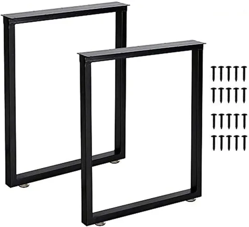 Vista 16 de Patas rectangulares industriales de metal de 16 pulgadas de altura, patas de banco de metal para mesa, diseño moderno de mediados de siglo, juego