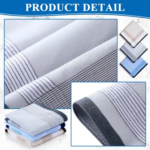 Vista 7 de Pañuelo de 24 piezas para hombre pañuelo a cuadros para hombre suave regalo para hombres talla única Multi color talla única