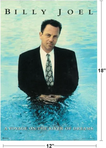 Vista 3 de Póster de pared Billy Joel Un viaje por el río de los sueños Arte de pared vintage Portada de álbum clásico Rock Retro Música de los 70 y 80