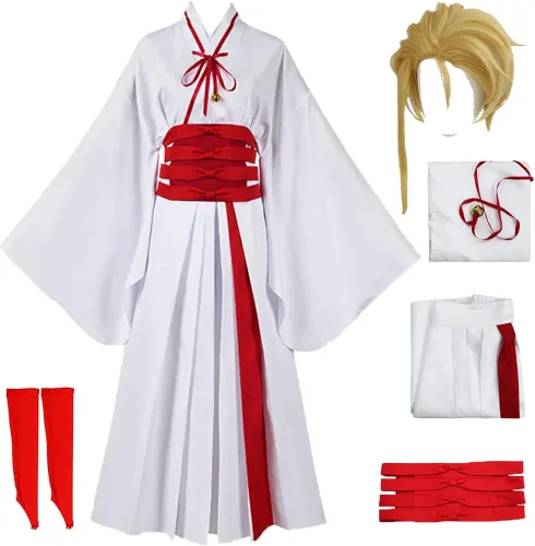Vista 9 de Jigoku Raku Sagiri Yamada Cosplay Gabimaru Cosplay traje Yuzuriha uniforme kimono conjunto completo