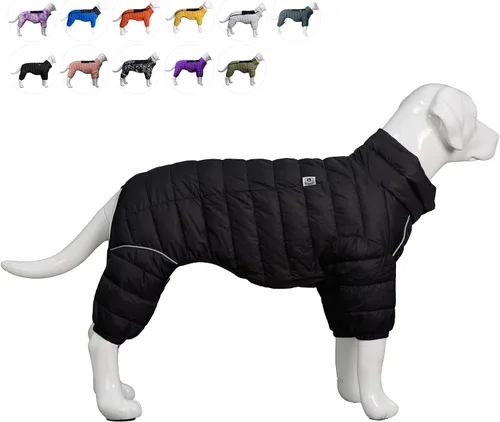 Vista 16 de Suéter para Perro ArmyGreen, Resistente al Viento, Reflectante - Chaqueta de Invierno Dirigible para S, M, L - Cremallera, Tallas Ajustables