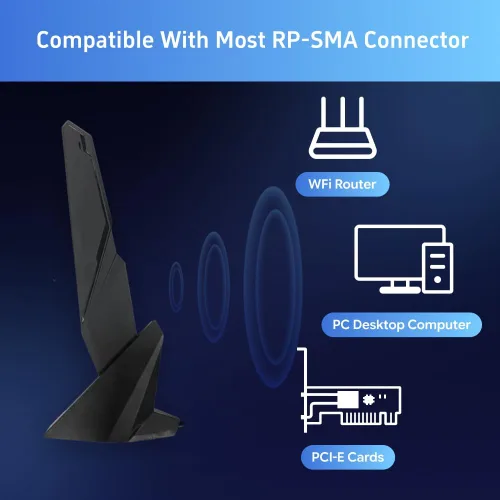 Vista 4 de Antena SMA WiFi 6e 2T2R 2.4G/5G de doble banda para GIGABYTE AORUS Z390 Z270 Z370 Z490 Z590 Z690 X470 X570 X570S X570I H470I H610 B466 45B 0 B550