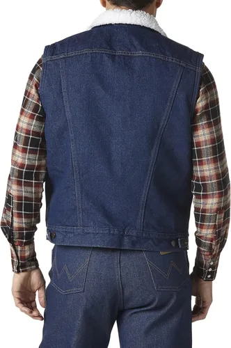 Vista 2 de Wrangler Chaleco de mezclilla con forro Sherpa para hombre