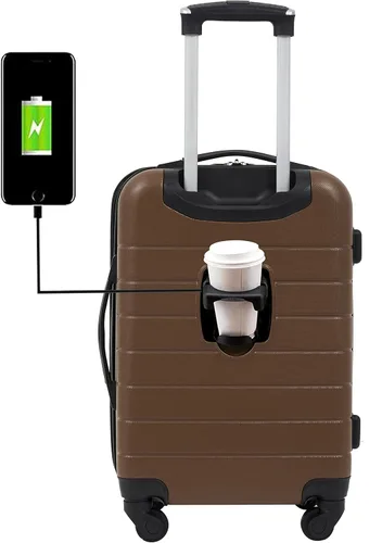 Vista 22 de Wrangler Portavasos inteligente para equipaje y puerto USB, color verde azulado, juego de 2 piezas, Negro, Juego de 2 piezas