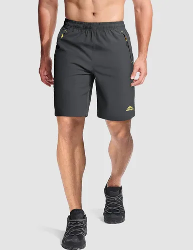 Vista 3 de MAGCOMSEN Pantalones cortos deportivos para hombre de 9 pulgadas, de secado rápido, ligeros, deportivos, para entrenamiento, senderismo, gimnasio