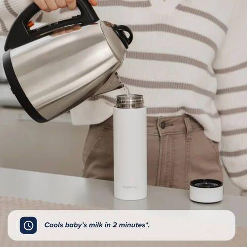 Vista 4 de Nuby RapidCool - Fabricante portátil de biberones, con dispensador de leche en polvo y tapa digital, ideal para biberones de viaje y alimentación