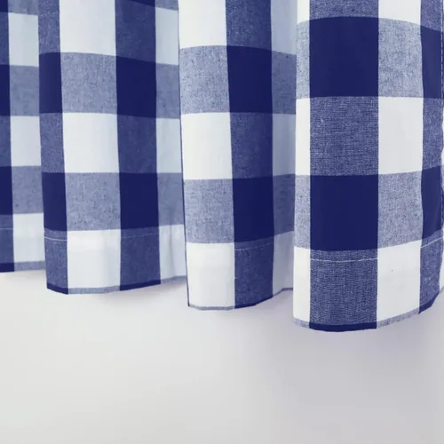 Vista 90 de Cenefas de cortina para ventana de 16 pulgadas de largo, 2 paneles de cuadros búfalo, cortinas pequeñas con bolsillo para barra, estilo clásico