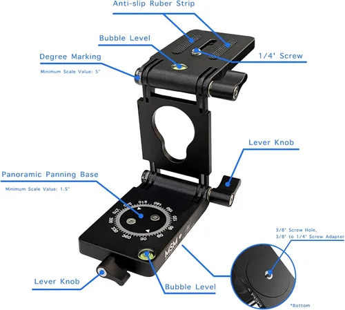 Vista 6 de Z Flex Tilt Trípode Cabeza – Ángulo Flexible Pan & Tilt Head/Universal Multiway Cámara Trípode Conexión a Monopod Slider Rail Estabilizador Gimbal