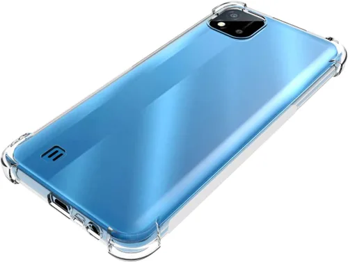 Vista 5 de USTIYA Funda para Realme C11 2021/Realme C20 C20A TPU transparente de cuatro esquinas funda protectora transparente suave