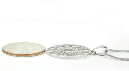 Vista 4 de Collar de dodecagrama, cadena de serpiente de 20 pulgadas con dije de estrella de 12 puntos, símbolo griego helénico de los doce mágicos, acero