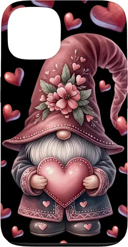 Vista 7 de iPhone 11 Pro Max - Funda con diseño de corazón para mujer, diseño retro de gnomo de amor para el día de San Valentín