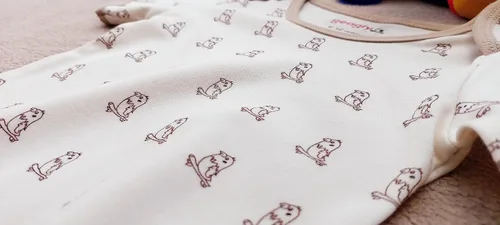 Vista 5 de Género Neutral Crema Manga Corta Algodón Orgánico Infantil Bebé Mono Unisex Niño Niña