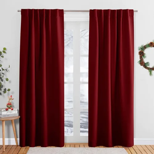 Vista 128 de PONY DANCE Cortinas cortas con aislamiento térmico para ventana pequeña, para guardería, baño, cocina, lavandería, caravana, sótano, 29 pulgadas