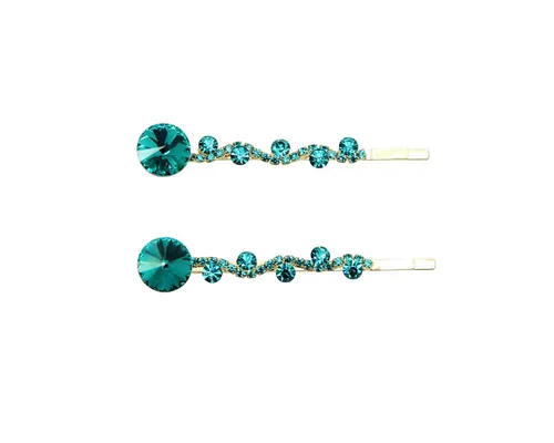 Vista 6 de Faship Un par de pinzas para el cabello AB Floral 2 Pcs Pins