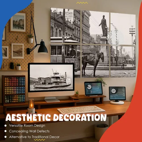Vista 5 de Paquete de 6 paneles acústicos para pared, 23.6"x23.6" panel decorativo insonorizado de arte, panel autoadhesivo absorbente de sonido, tratamiento