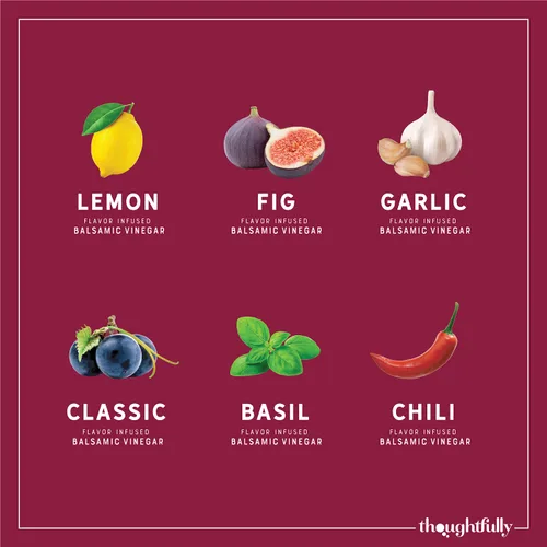 Vista 9 de Thoughtfully Gourmet, juego de regalo de vinagre balsámico, los sabores incluyen higo, chile, ajo y más, certificado IGP, fabricado en Módena
