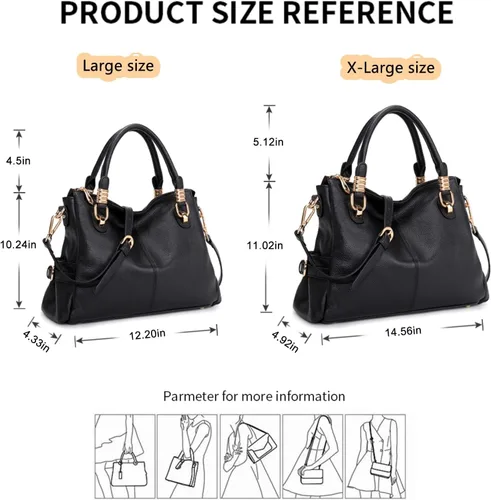 Vista 3 de Kattee Cartera bandolera estilo urbano de cuero para mujer