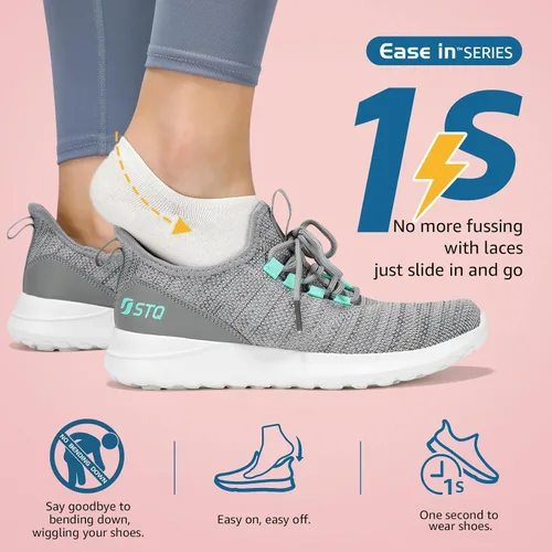 Vista 2 de STQ Slip Ins - Zapatos sin cordones para mujer, para caminar, manos libres