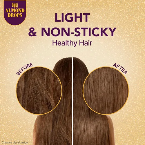 Vista 4 de Bajaj Almond Drops Aceite para el cabello Premium Con extractos de almendras reales 3.4 fl oz