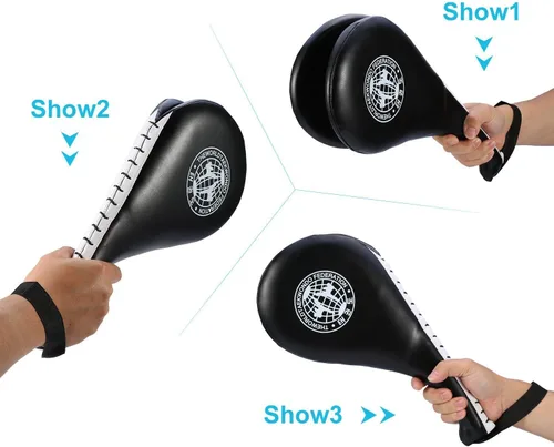 Vista 2 de Taekwondo Double Kick Pad,Target Karate Kickboxing Training TKD Kicking Pad,Practice Kick Target Training Double Face Kick Foot Pad,Equipo de artes