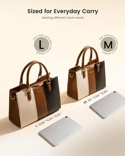 Vista 6 de LOVEVOOK Bolso para mujer, bolso de hombro vintage de cuero, pequeño bolso bandolera para damas, bolso de mano con asa superior y bandolera