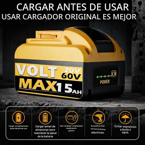 Vista 7 de Paquete de 2 baterías de 20 V/60 V 15.0 Ah compatibles con DEWALT