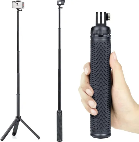 Vista 11 de GEPULY - Trípode impermeable de aluminio para cámara y teléfono For Insta360 DJI AKASO 316 Stainless Steel 8.5"-28"Diving Monopod Twist-Lock
