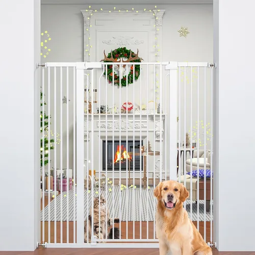 Vista 7 de Jiprlak51 Puerta para gatos extra alta para puerta – Puerta para mascotas extra ancha de 28.5"-48.7" con puerta ajustable para gatos, cierre Negro