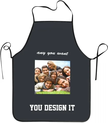 Vista 6 de Delantal Personalizado, Diseña Tu Propio Delantal de Cocina para Cocinar, Sube Tus Fotos Favoritas Logo, Añade Cualquier Nombre o Texto