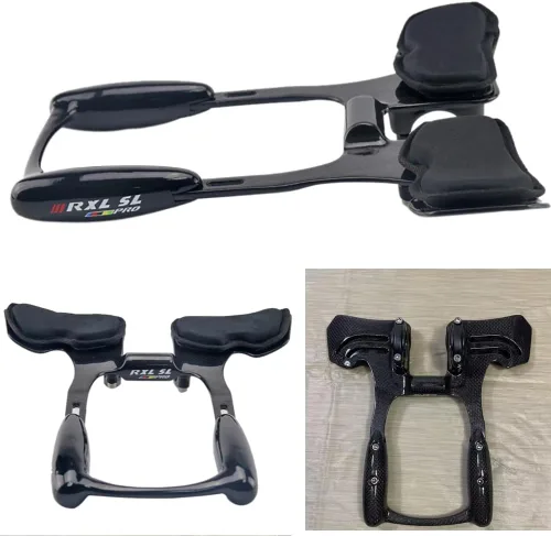 Vista 13 de TT Bars Carbon Bike Areo Bars Manillar RXL SL Bullhorn Manillar 340 Carbon Aero Bars Aero Manillares Negro 3K Brillante 31.8X340mm Triatlón Aero